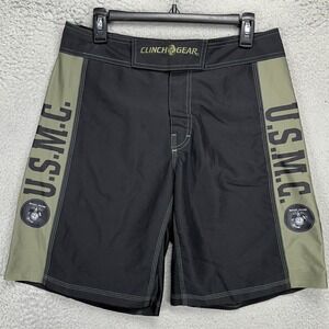 Cinch Gear Mens Fighting Shorts 32 Black Green Colorblock MMA Cage Boxing Sports